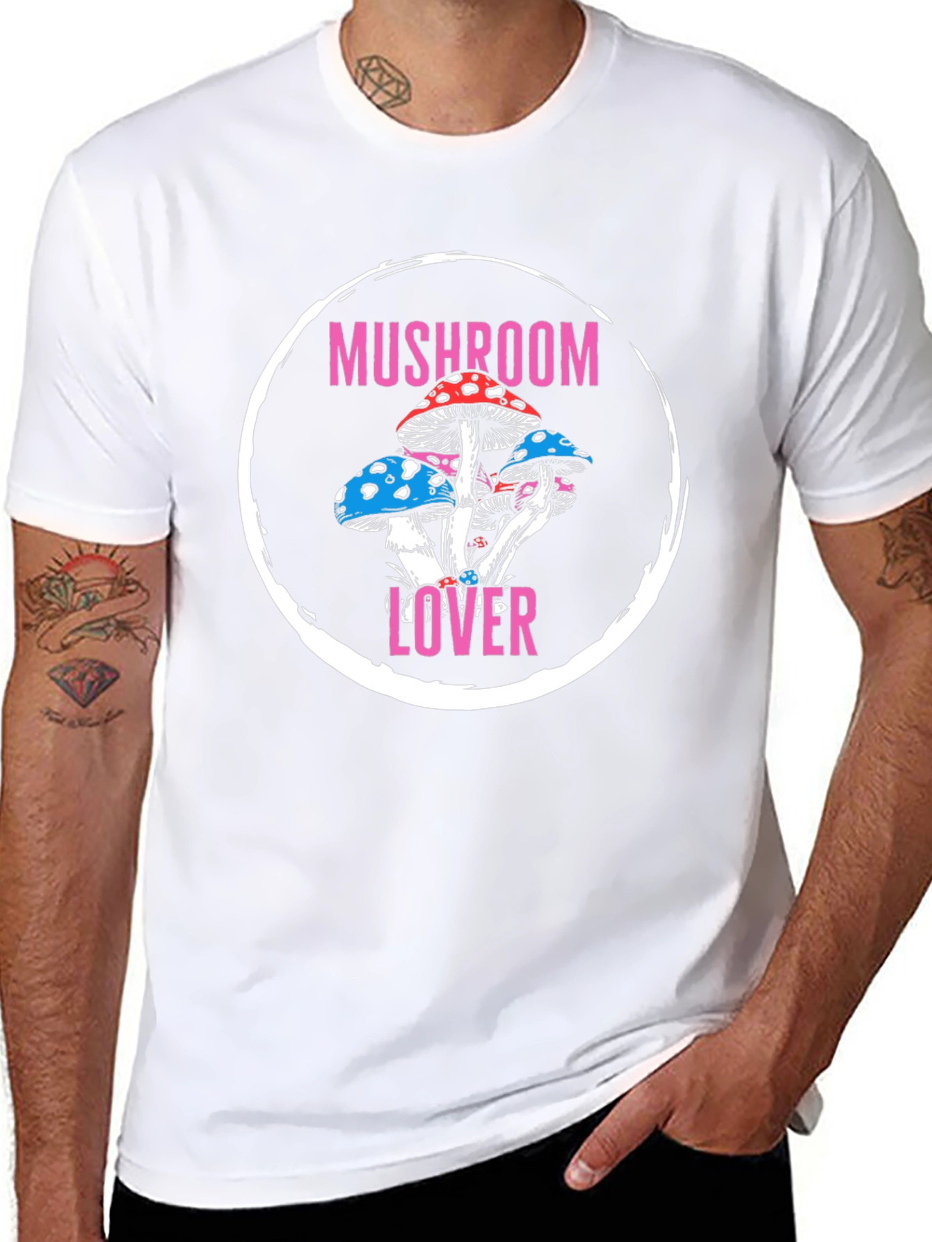 Mushroom Lover Graphic Tee - Stylish Crew Neck Shirt