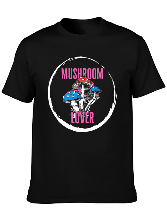 Mushroom Lover Graphic Tee - Stylish Crew Neck Shirt