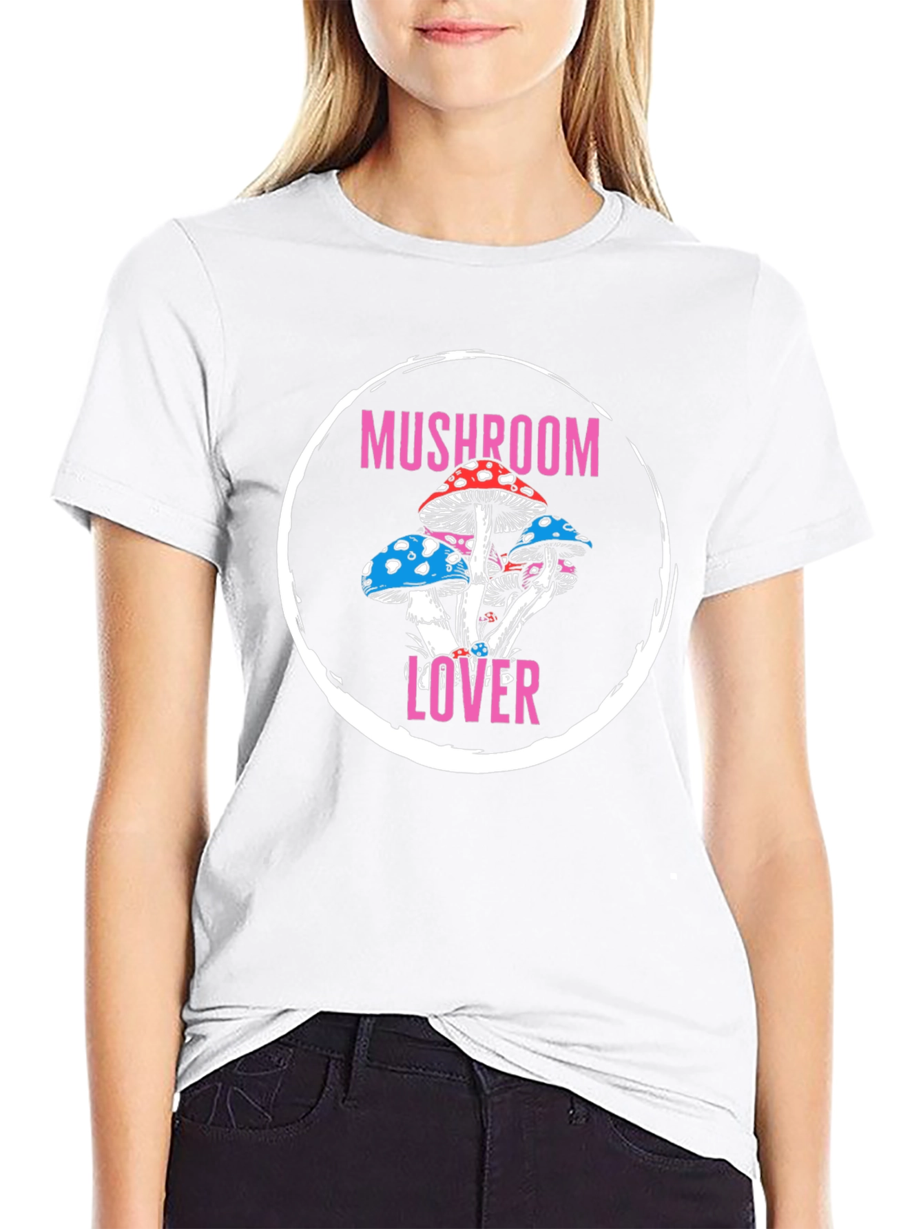 Mushroom Lover Graphic Tee - Stylish Crew Neck Shirt