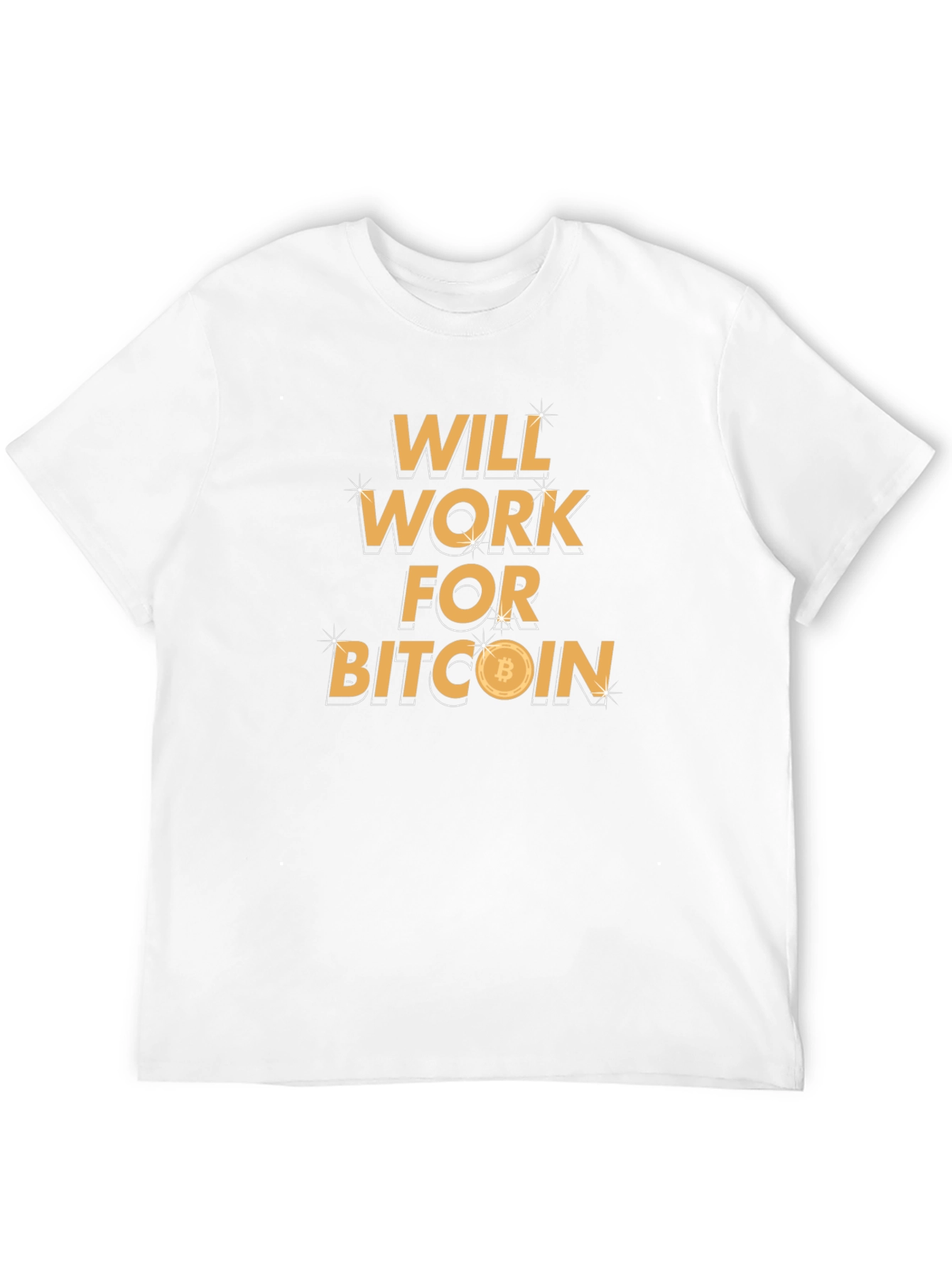 Will Work For Bitcoin Black T-Shirt
