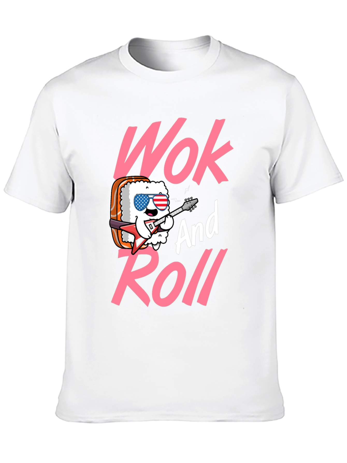 Wok and Roll Graphic Tee - Funny Sushi T-Shirt