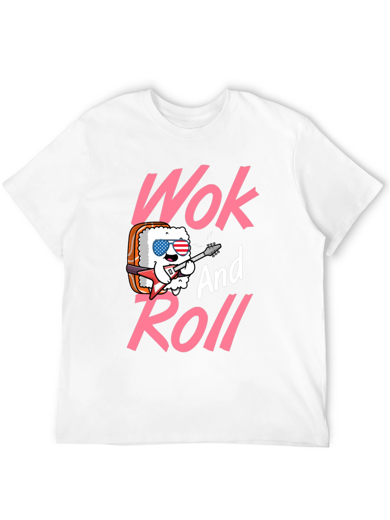Wok and Roll Graphic Tee - Funny Sushi T-Shirt