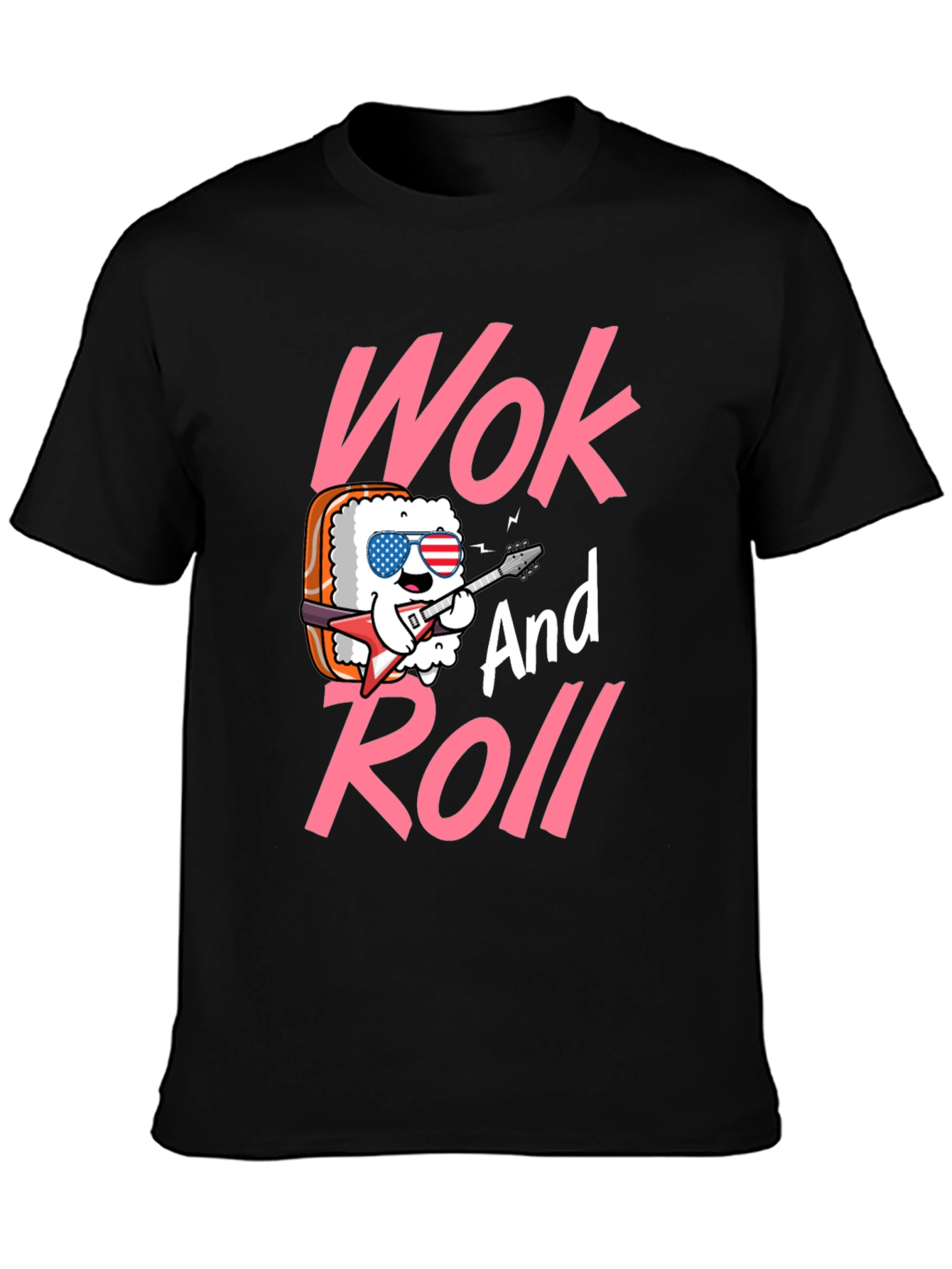 Wok and Roll Graphic Tee - Funny Sushi T-Shirt