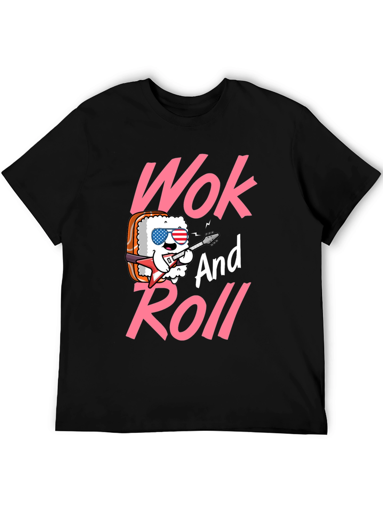 Wok and Roll Graphic Tee - Funny Sushi T-Shirt