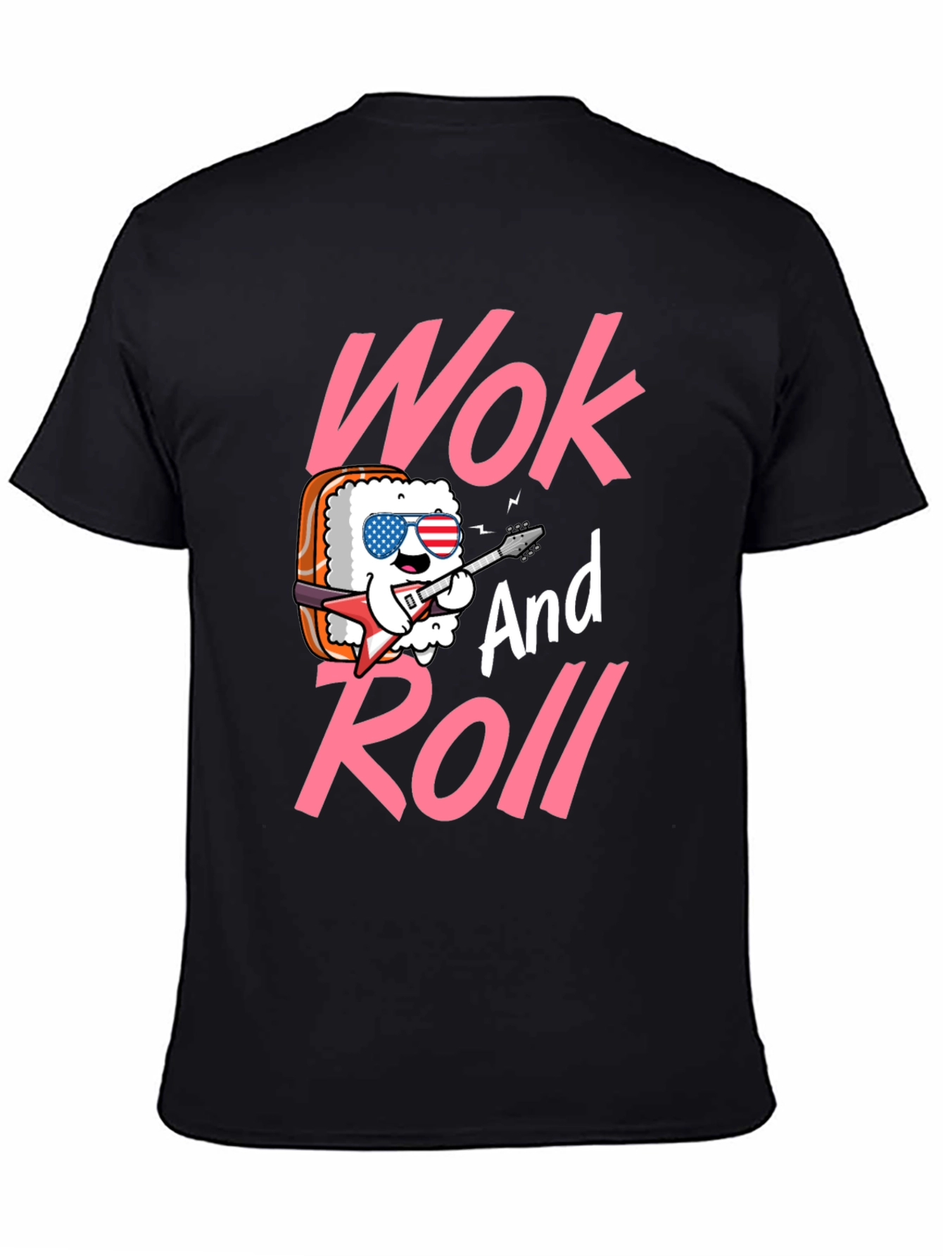 Wok and Roll Graphic Tee - Funny Sushi T-Shirt