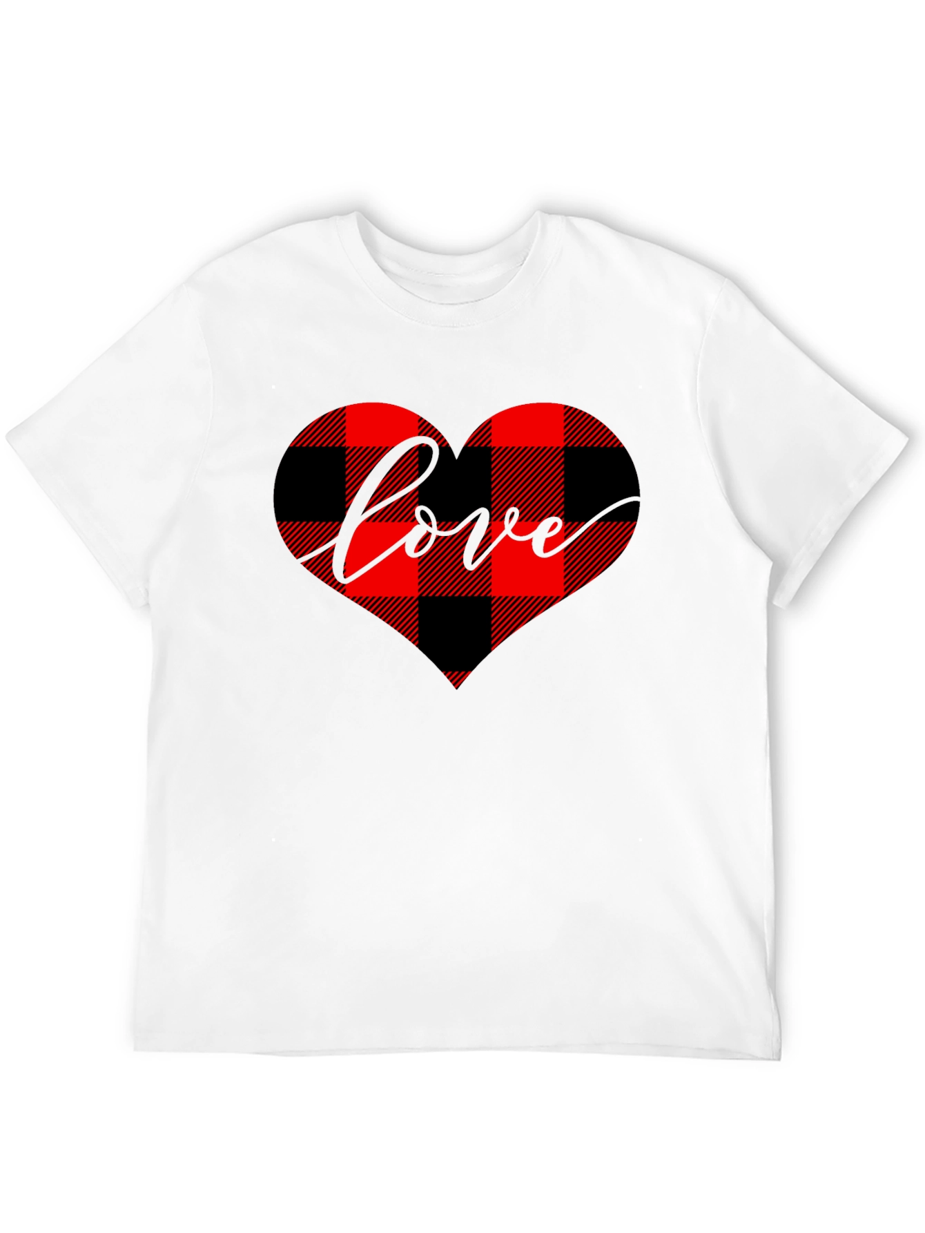 Buffalo Plaid Heart Love Graphic Tee