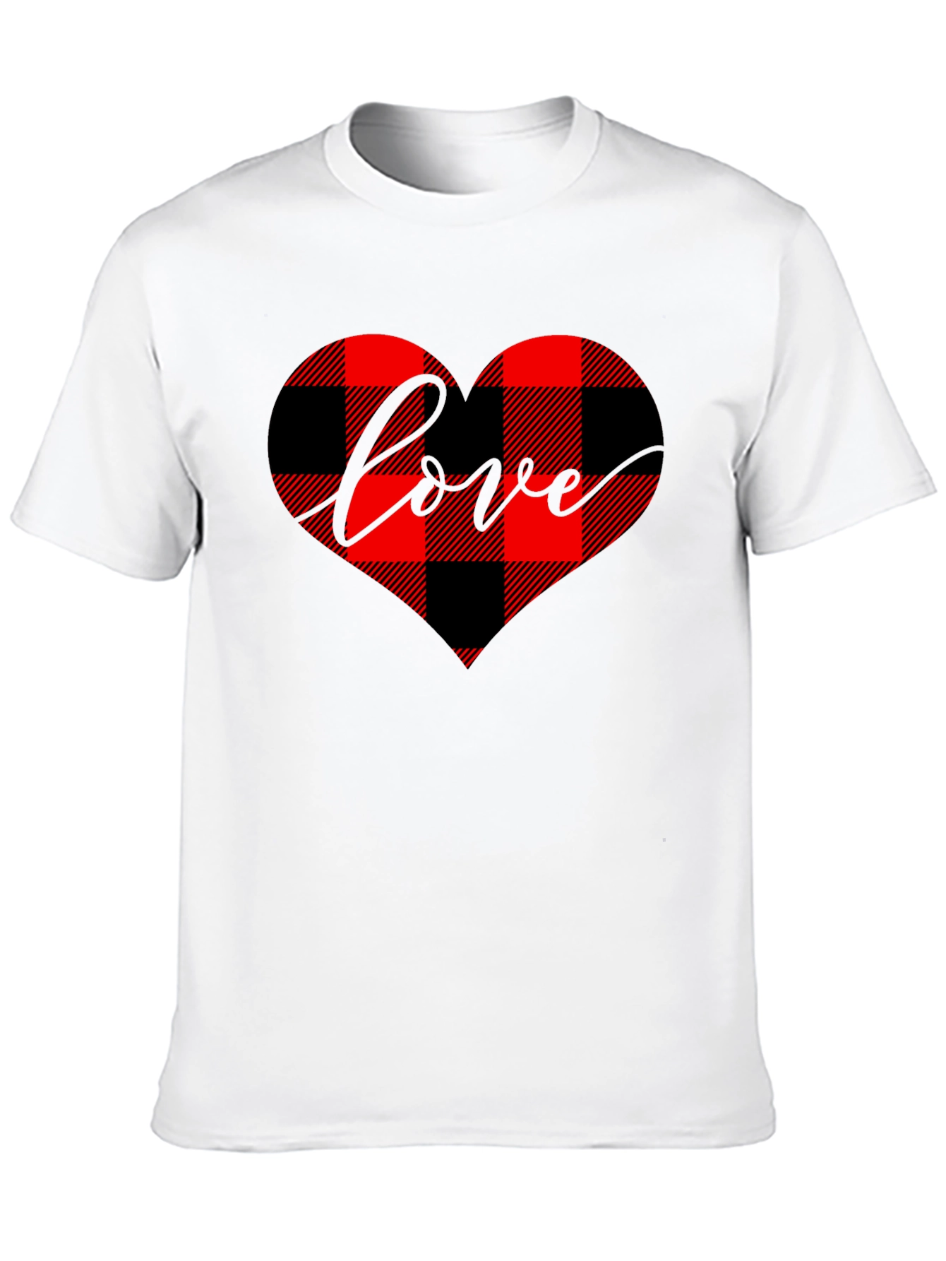 Buffalo Plaid Heart Love Graphic Tee