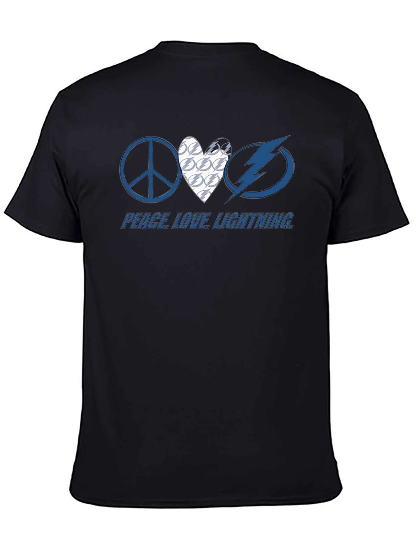 Peace Love Lightning T-Shirt Tampa Bay Hockey Fan Tee