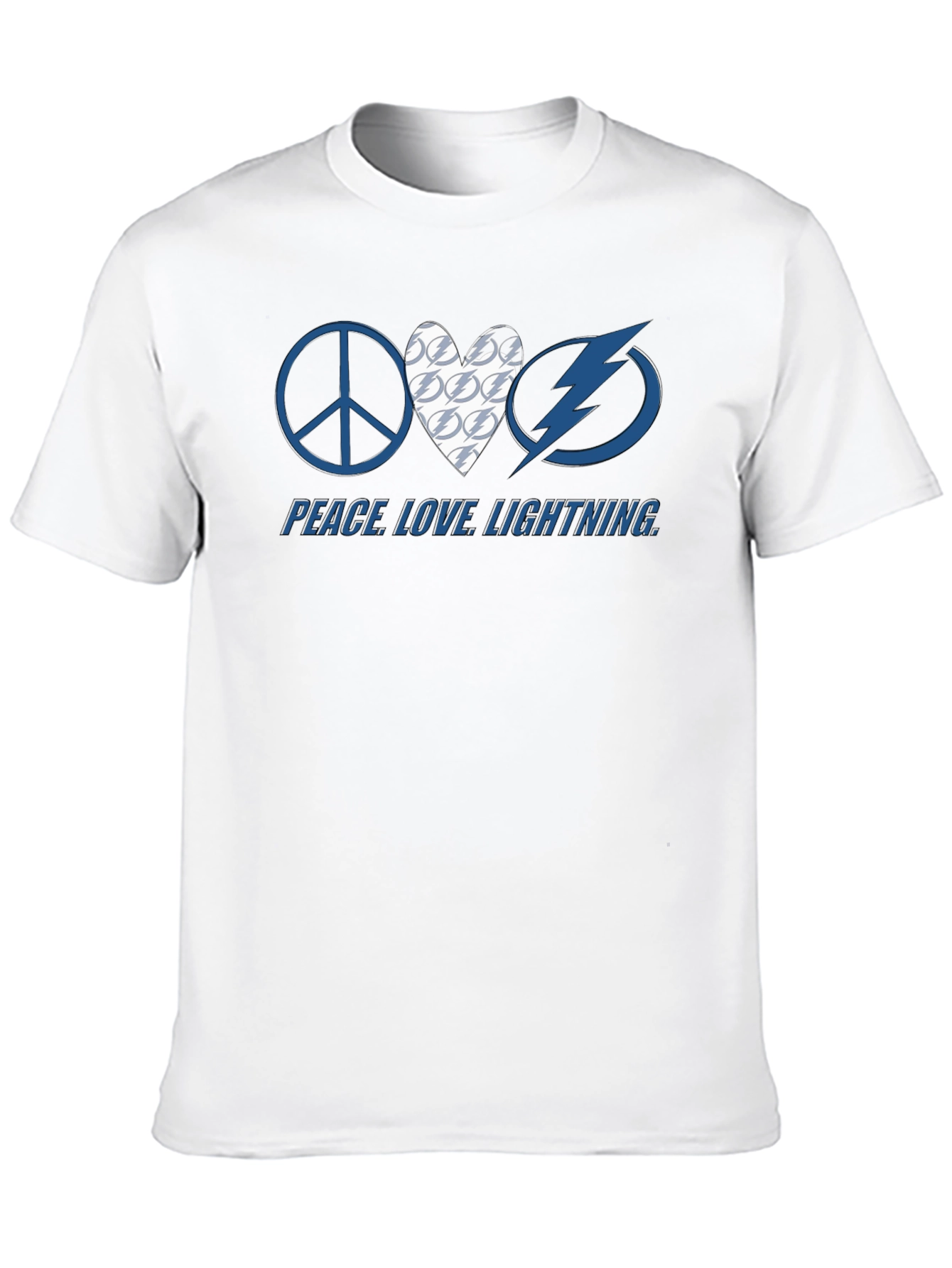 Peace Love Lightning T-Shirt Tampa Bay Hockey Fan Tee