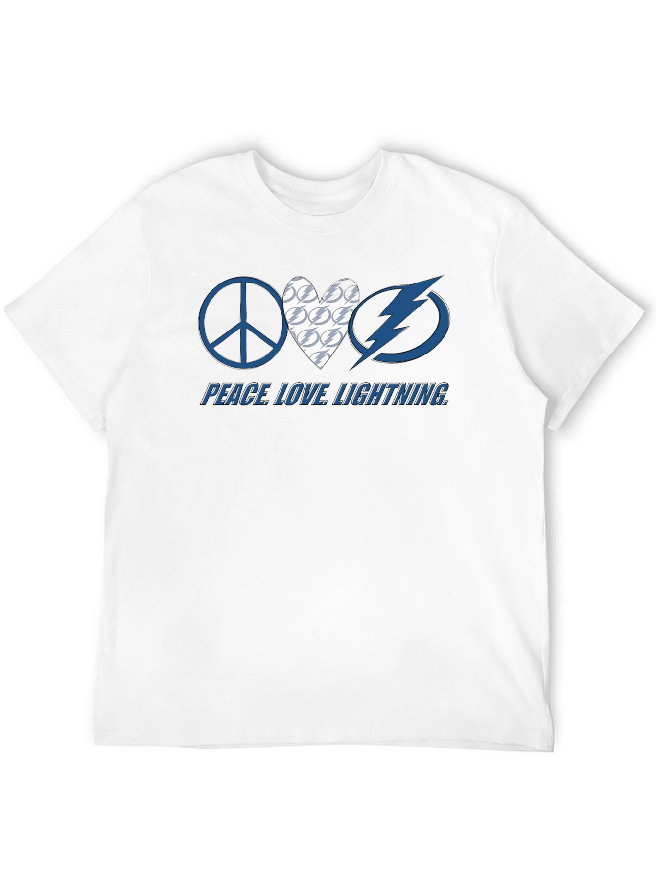 Peace Love Lightning T-Shirt Tampa Bay Hockey Fan Tee