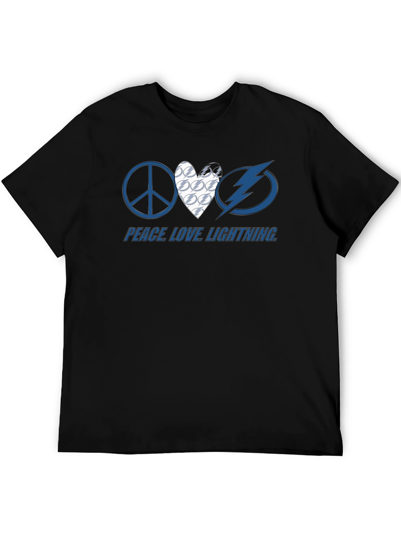 Peace Love Lightning T-Shirt Tampa Bay Hockey Fan Tee