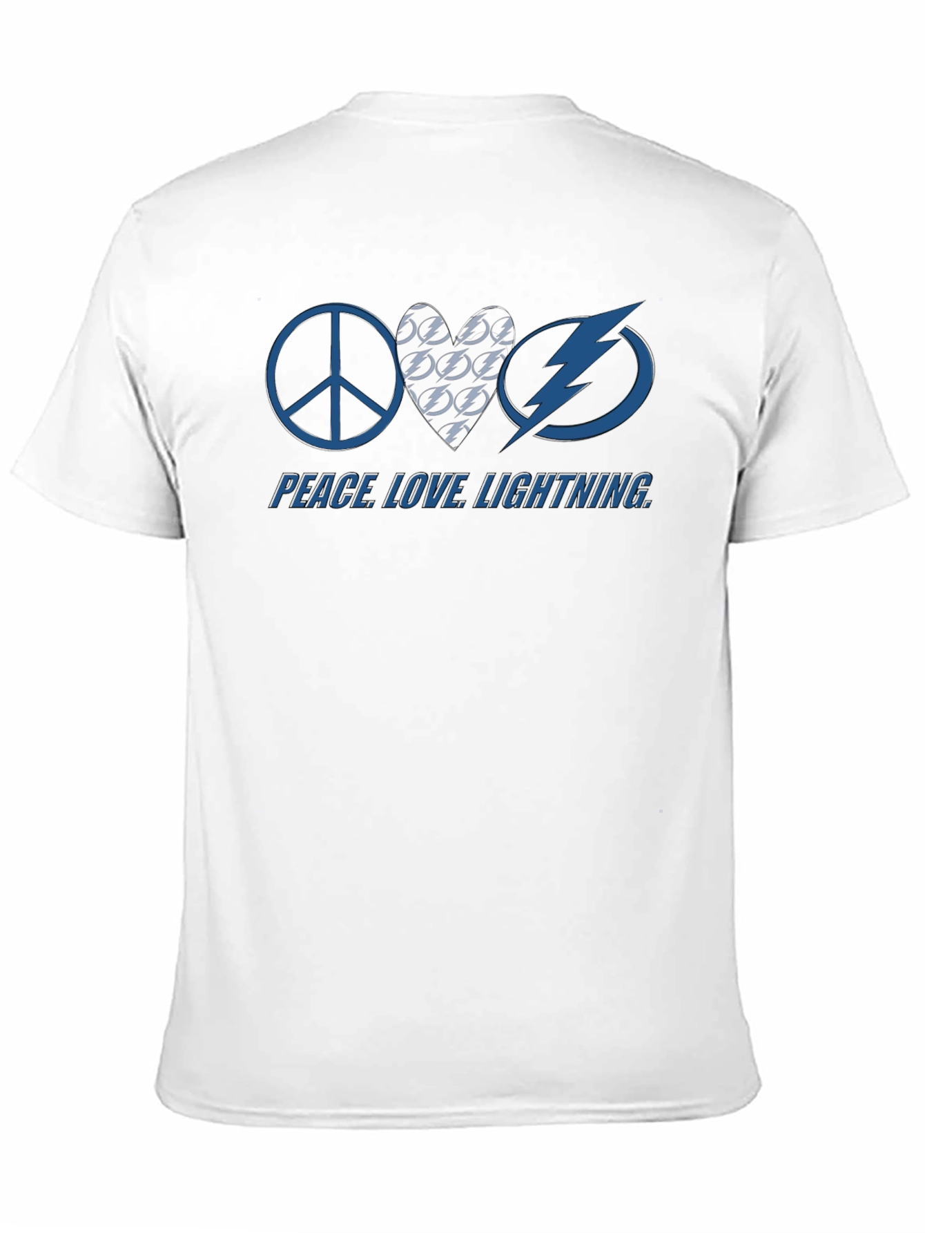 Peace Love Lightning T-Shirt Tampa Bay Hockey Fan Tee