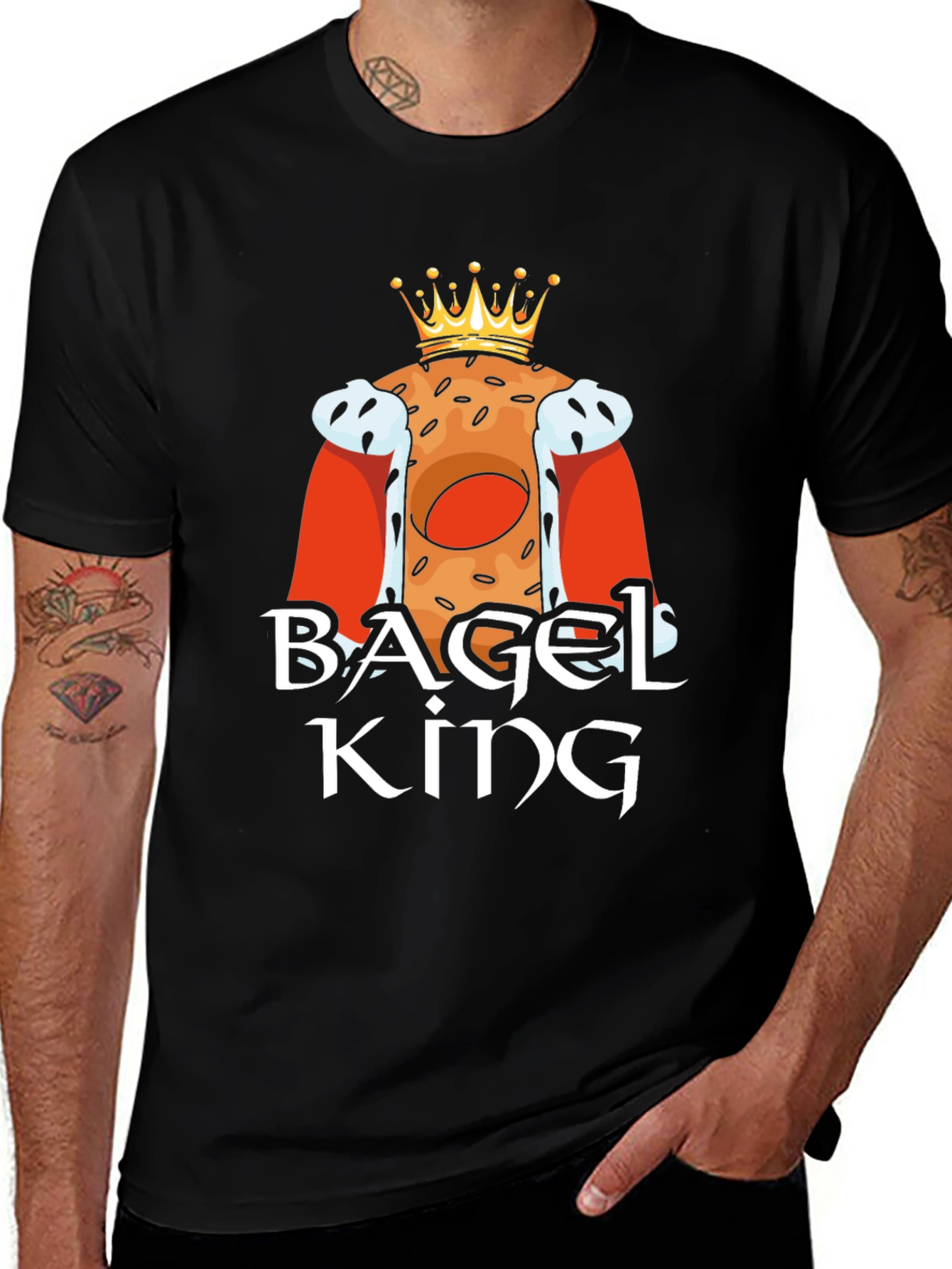 Bagel King Graphic T-Shirt - Novelty Food Tee