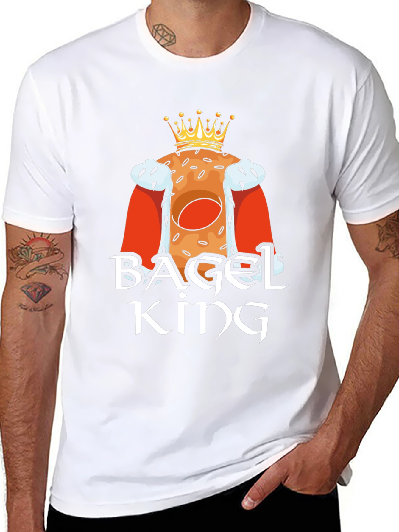 Bagel King Graphic T-Shirt - Novelty Food Tee