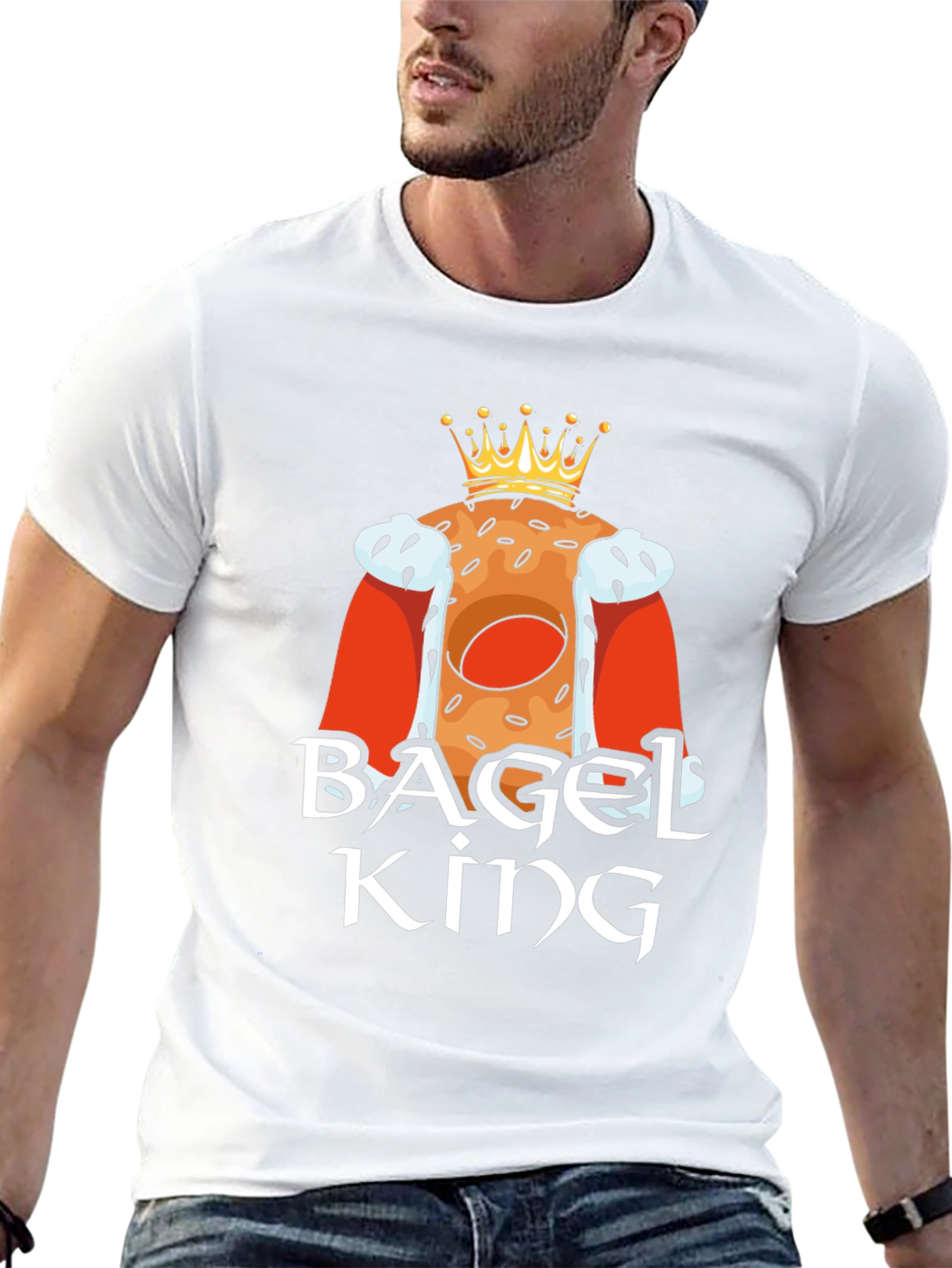 Bagel King Graphic T-Shirt - Novelty Food Tee