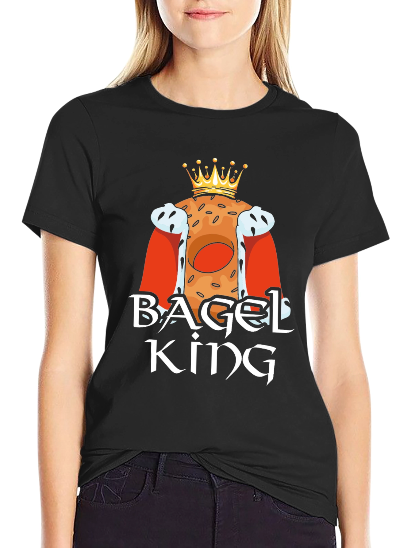 Bagel King Graphic T-Shirt - Novelty Food Tee