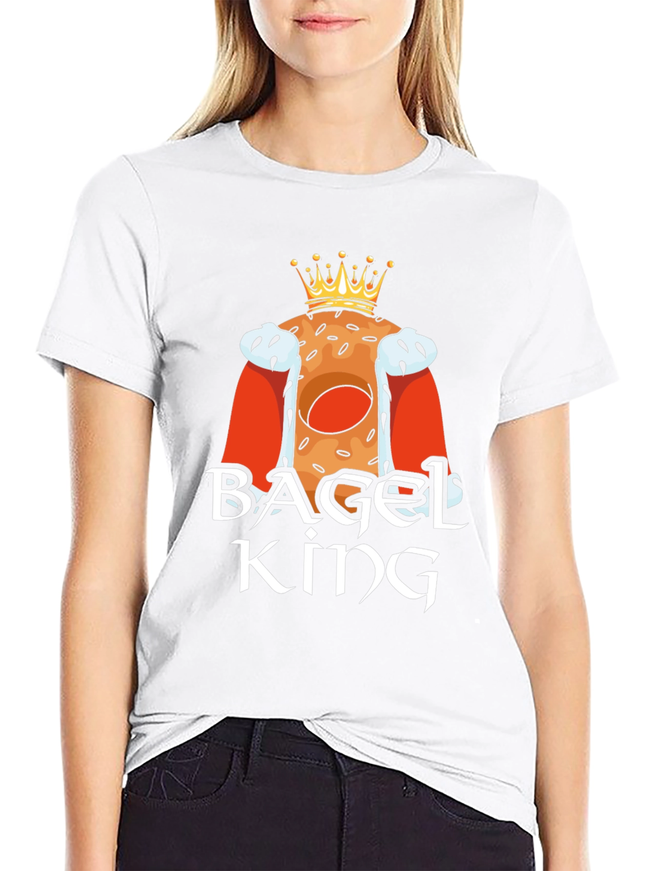 Bagel King Graphic T-Shirt - Novelty Food Tee