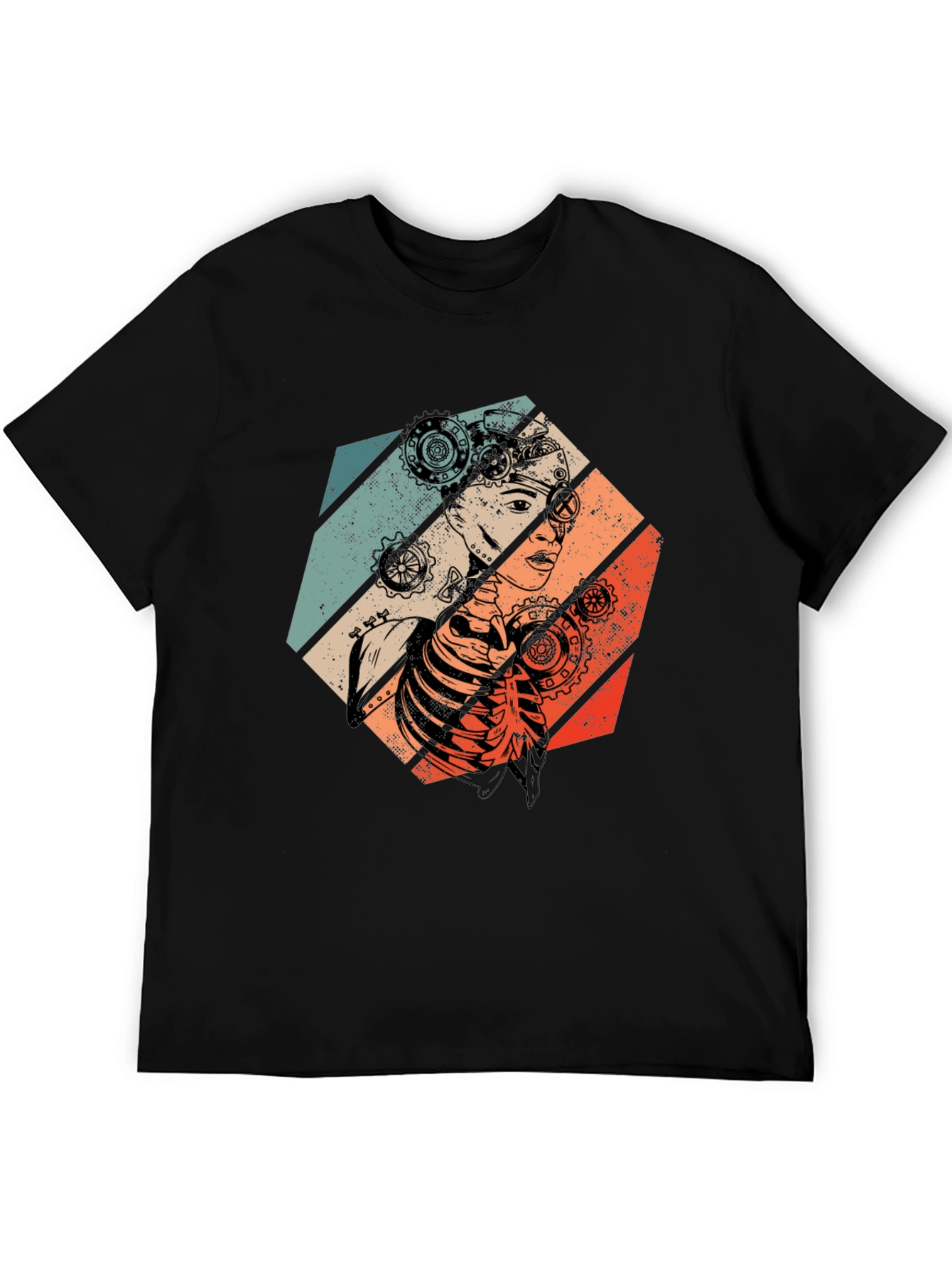 Steampunk Woman Graphic Tee - Retro Style
