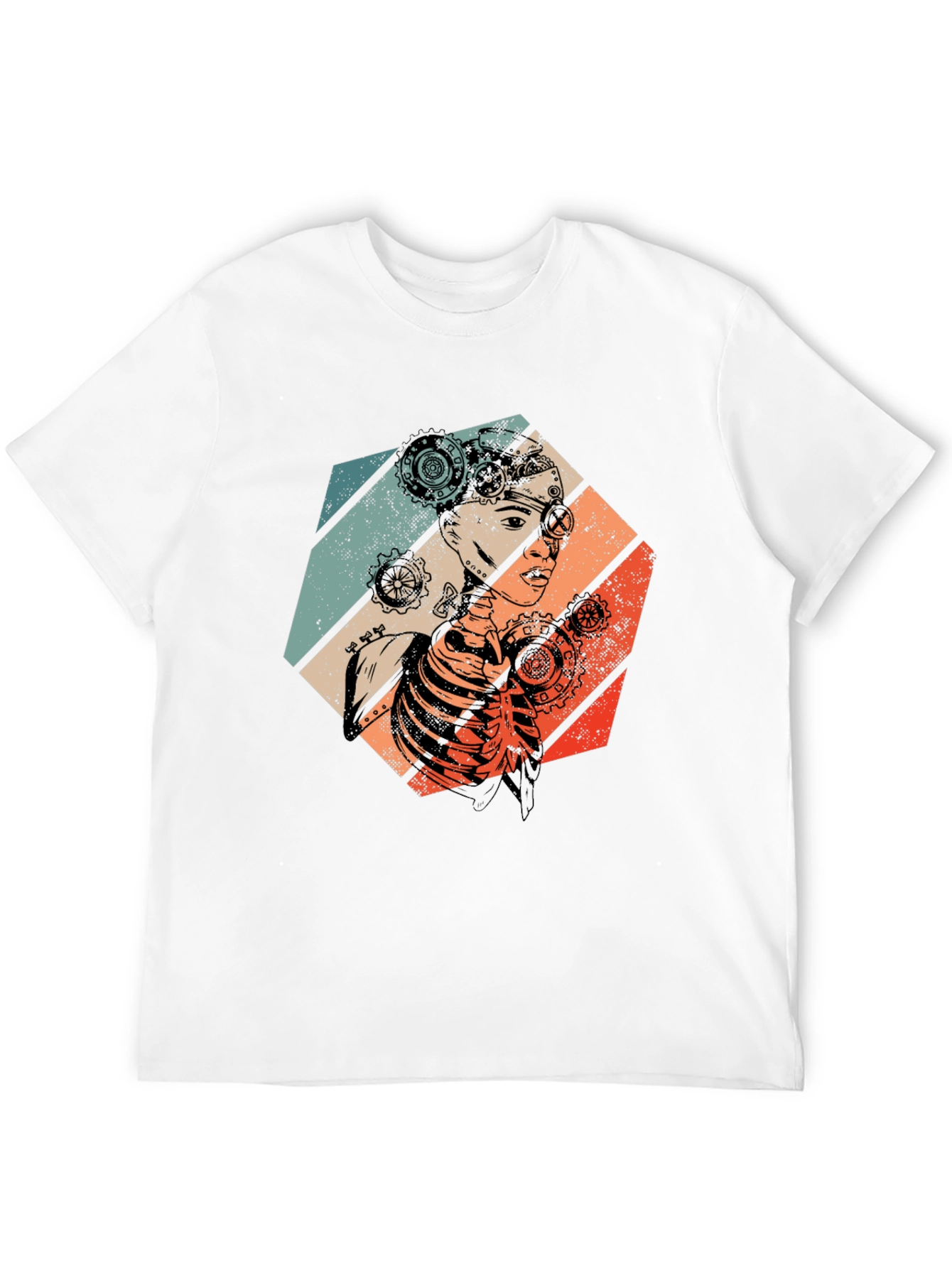 Steampunk Woman Graphic Tee - Retro Style
