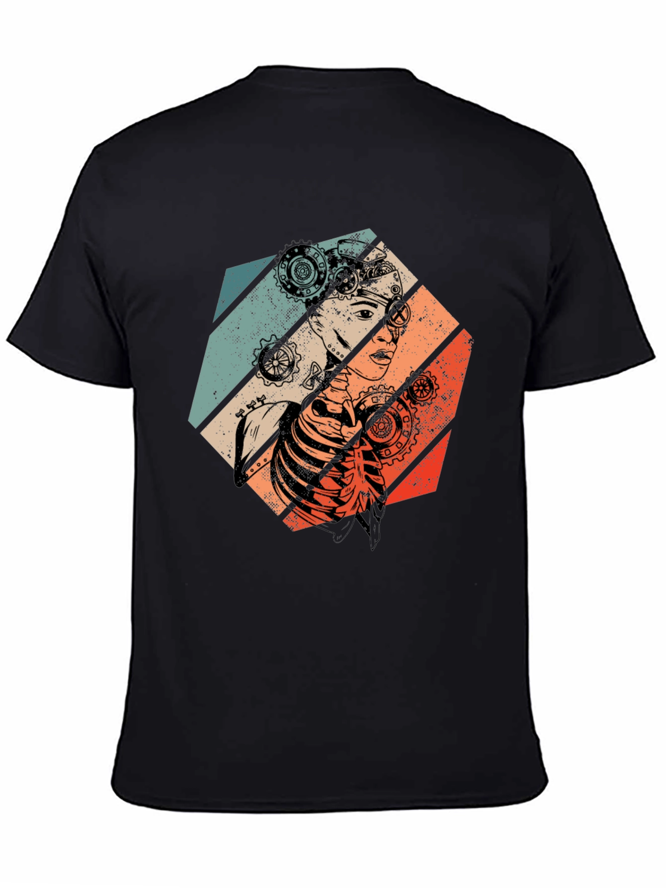 Steampunk Woman Graphic Tee - Retro Style