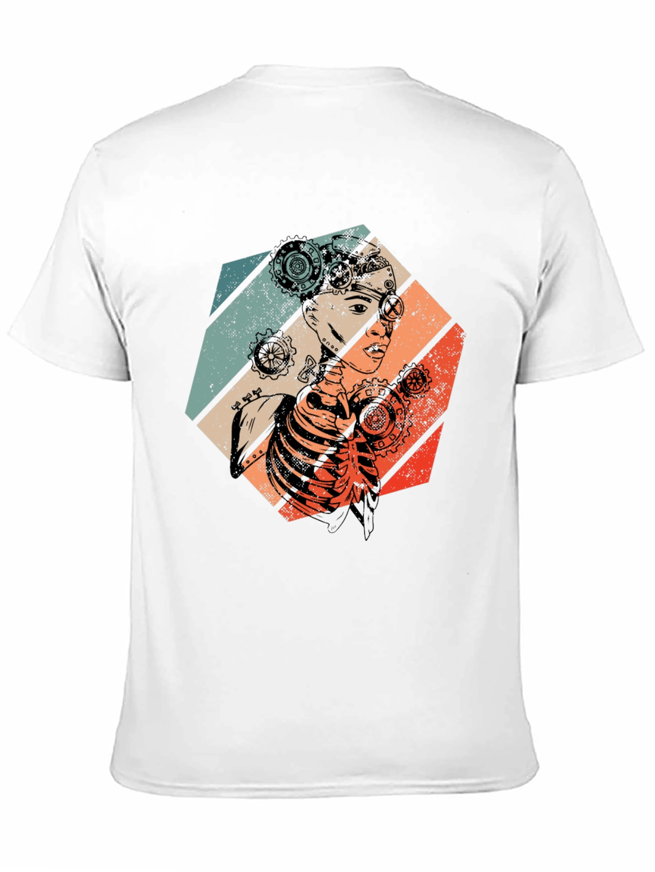 Steampunk Woman Graphic Tee - Retro Style