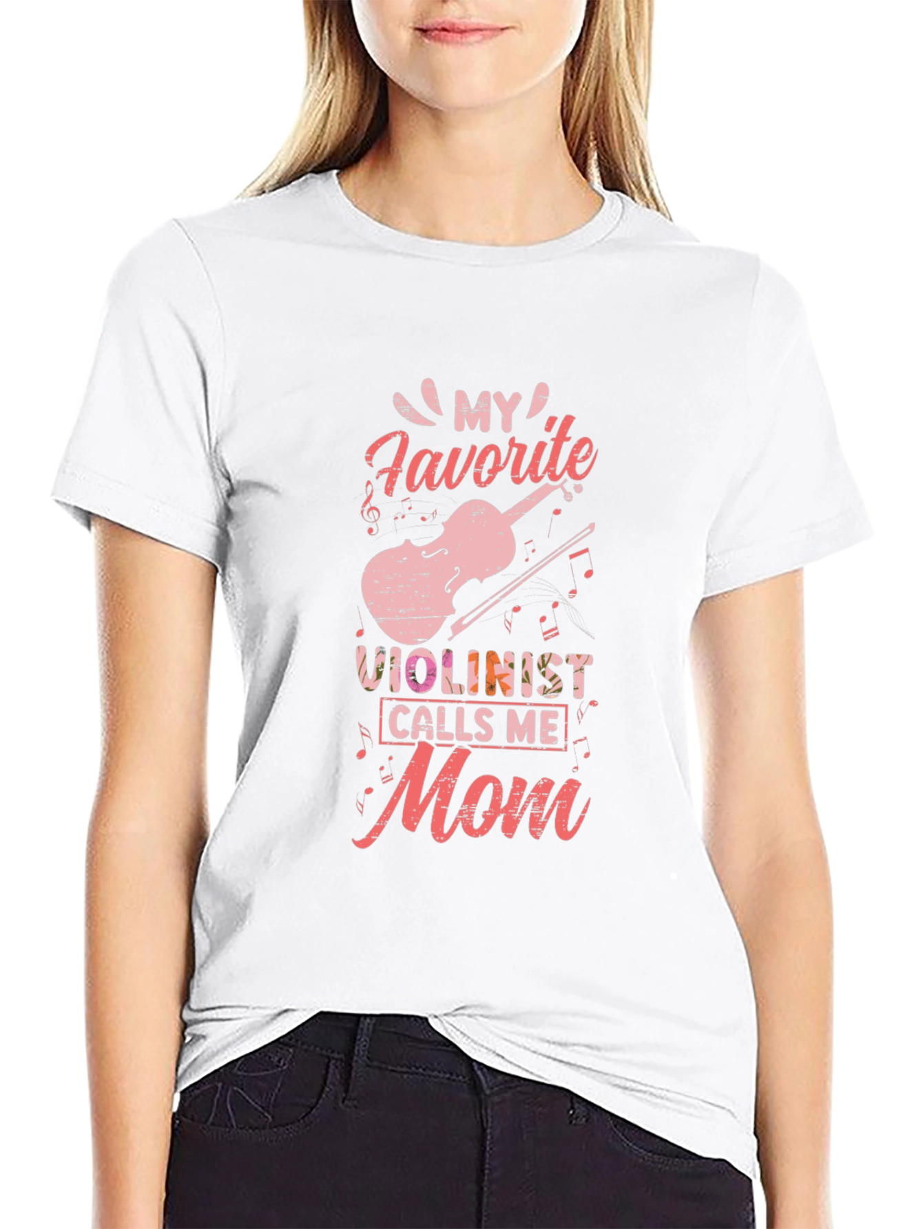 Violinist Mom T-Shirt - Black Cotton Tee
