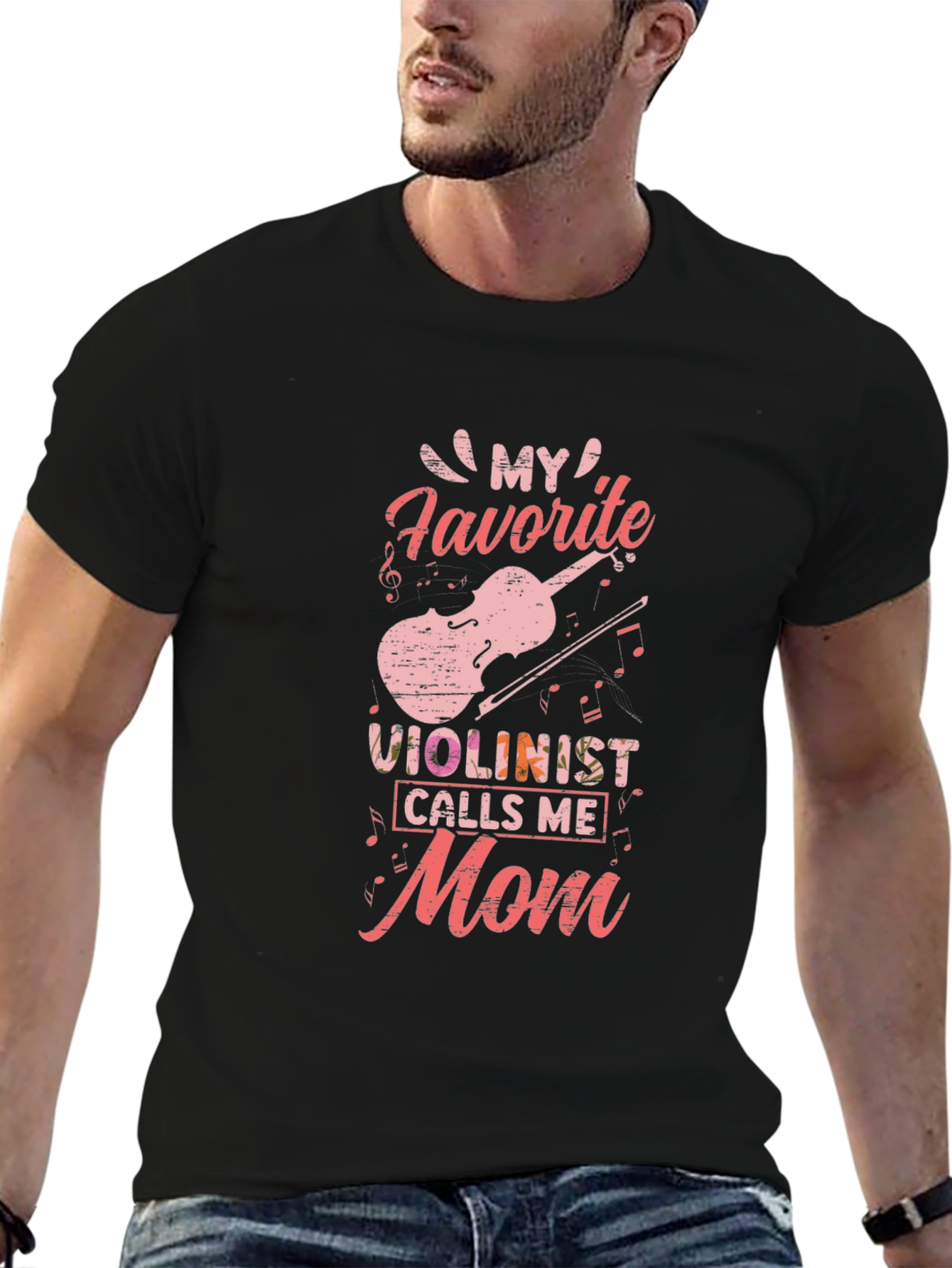 Violinist Mom T-Shirt - Black Cotton Tee
