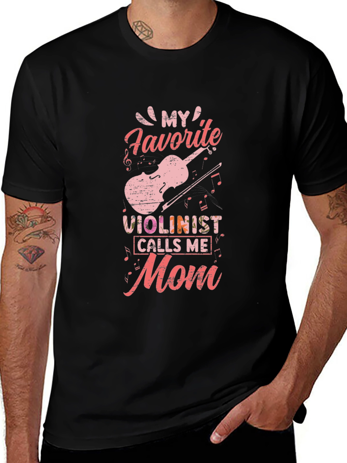 Violinist Mom T-Shirt - Black Cotton Tee