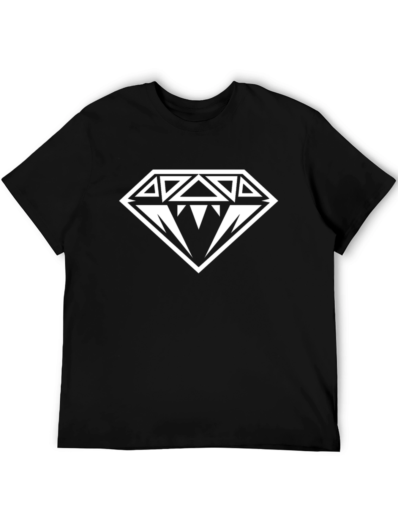 Black T-Shirt with Bold Diamond Graphic