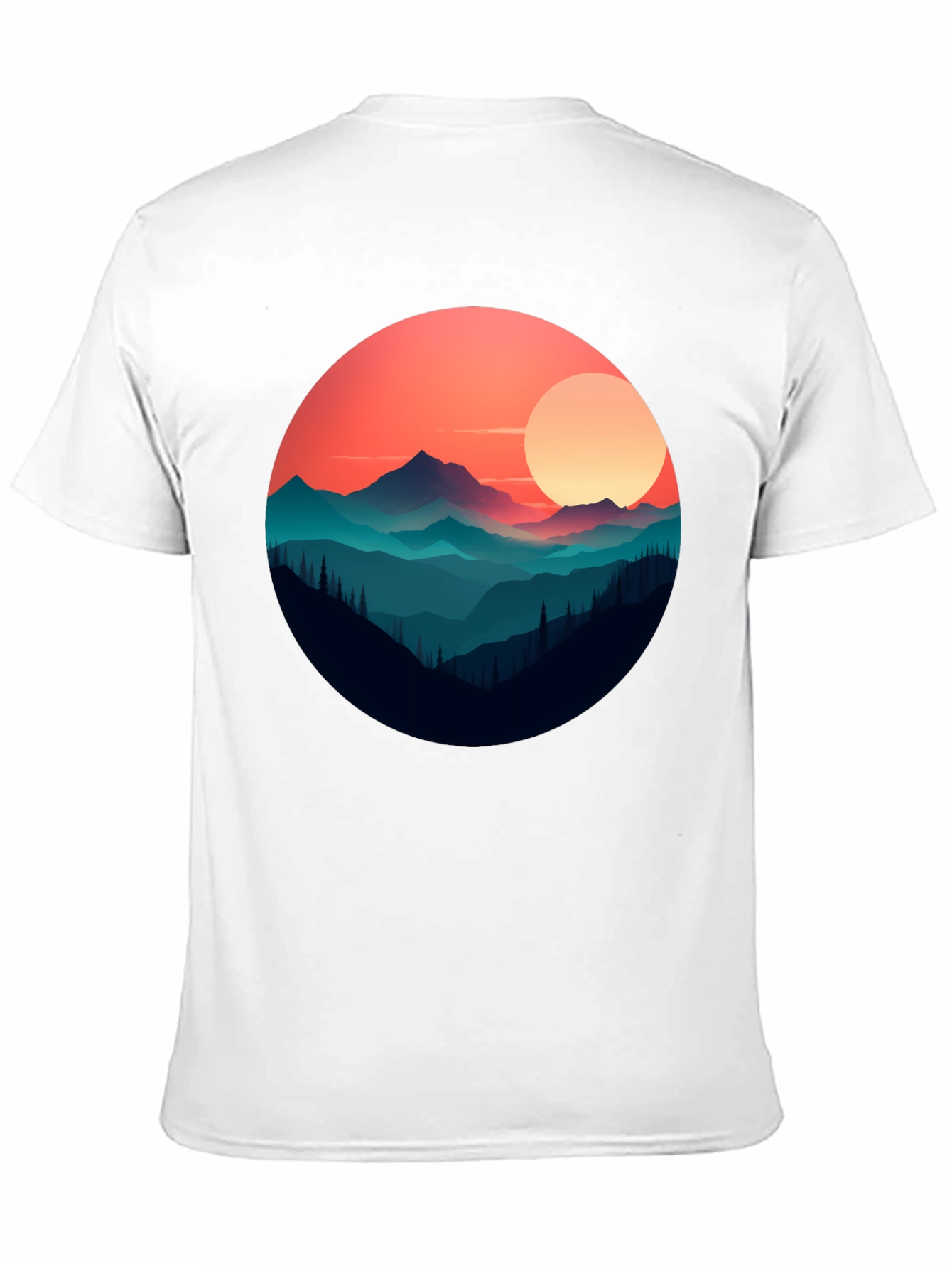 Mountain Sunset Graphic Tee - Stylish Black T-Shirt