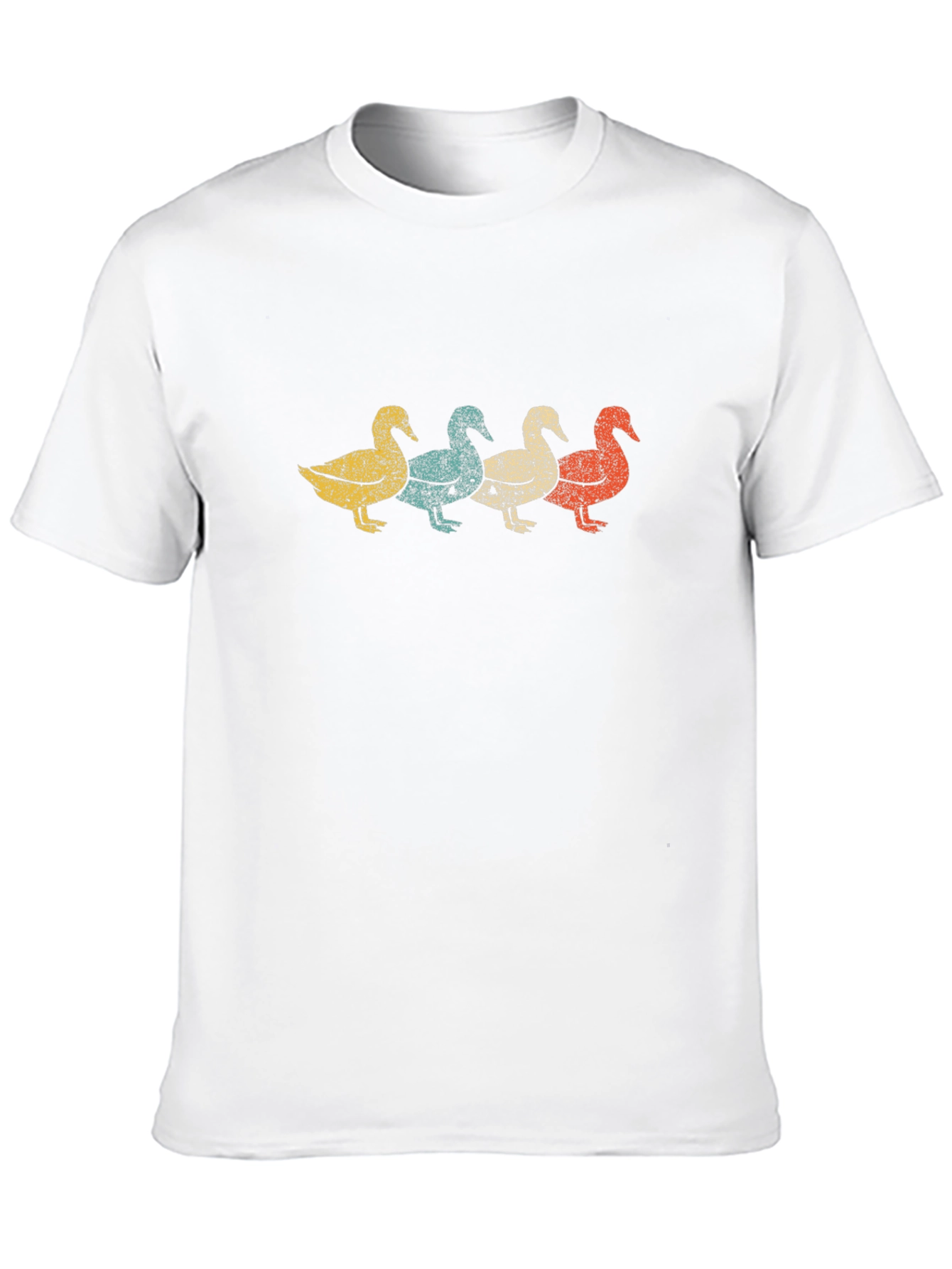 Retro Duck Row Graphic Tee - Classic Black T-Shirt