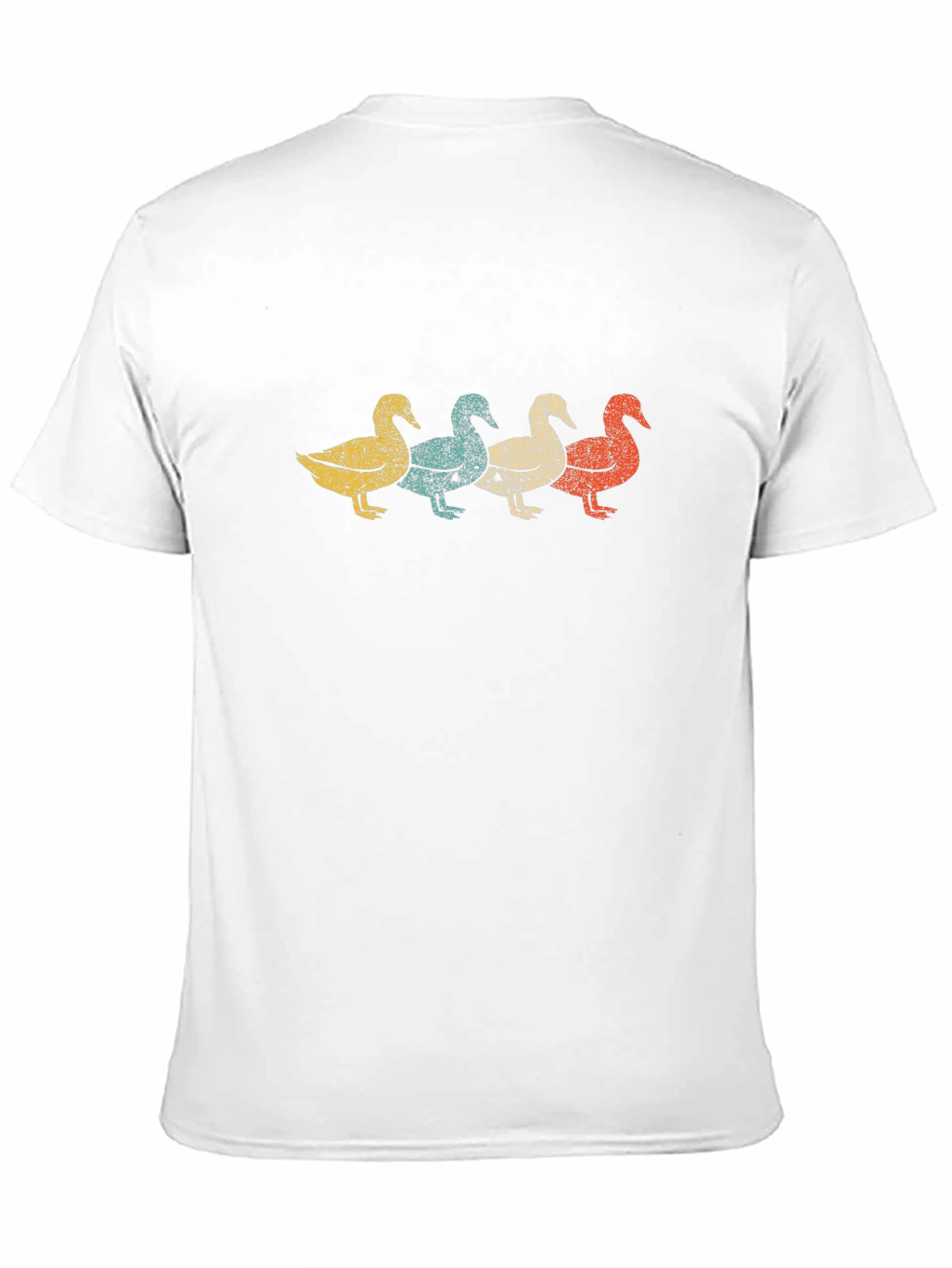 Retro Duck Row Graphic Tee - Classic Black T-Shirt