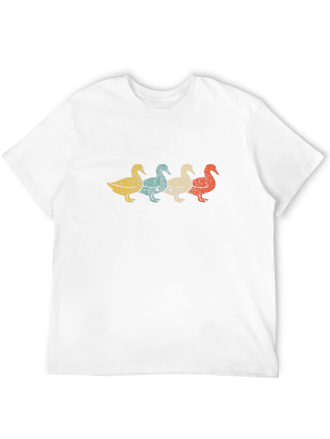 Retro Duck Row Graphic Tee - Classic Black T-Shirt