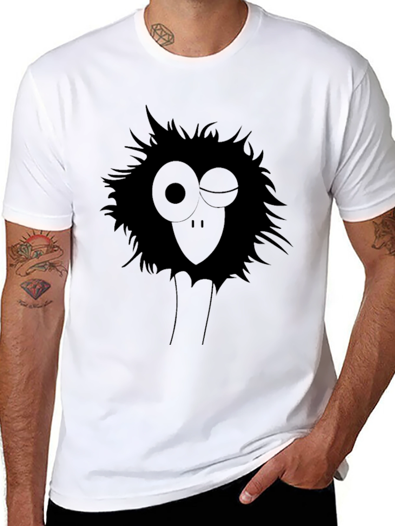 Winking Bird Graphic Black T-Shirt
