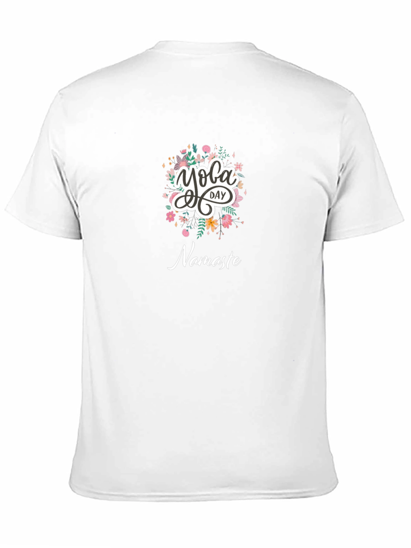 Yoga Day Namaste Graphic Tee - Black