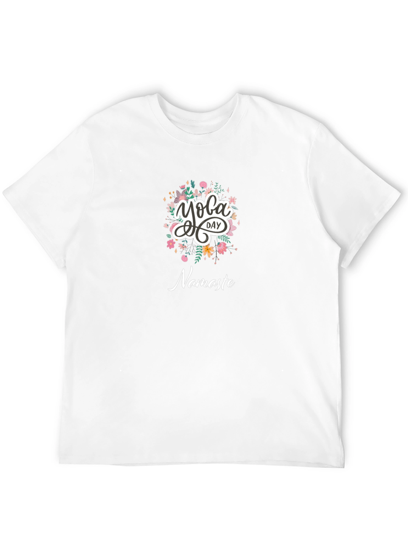 Yoga Day Namaste Graphic Tee - Black