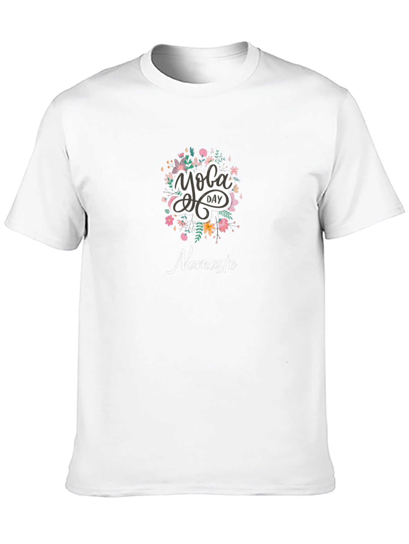 Yoga Day Namaste Graphic Tee - Black