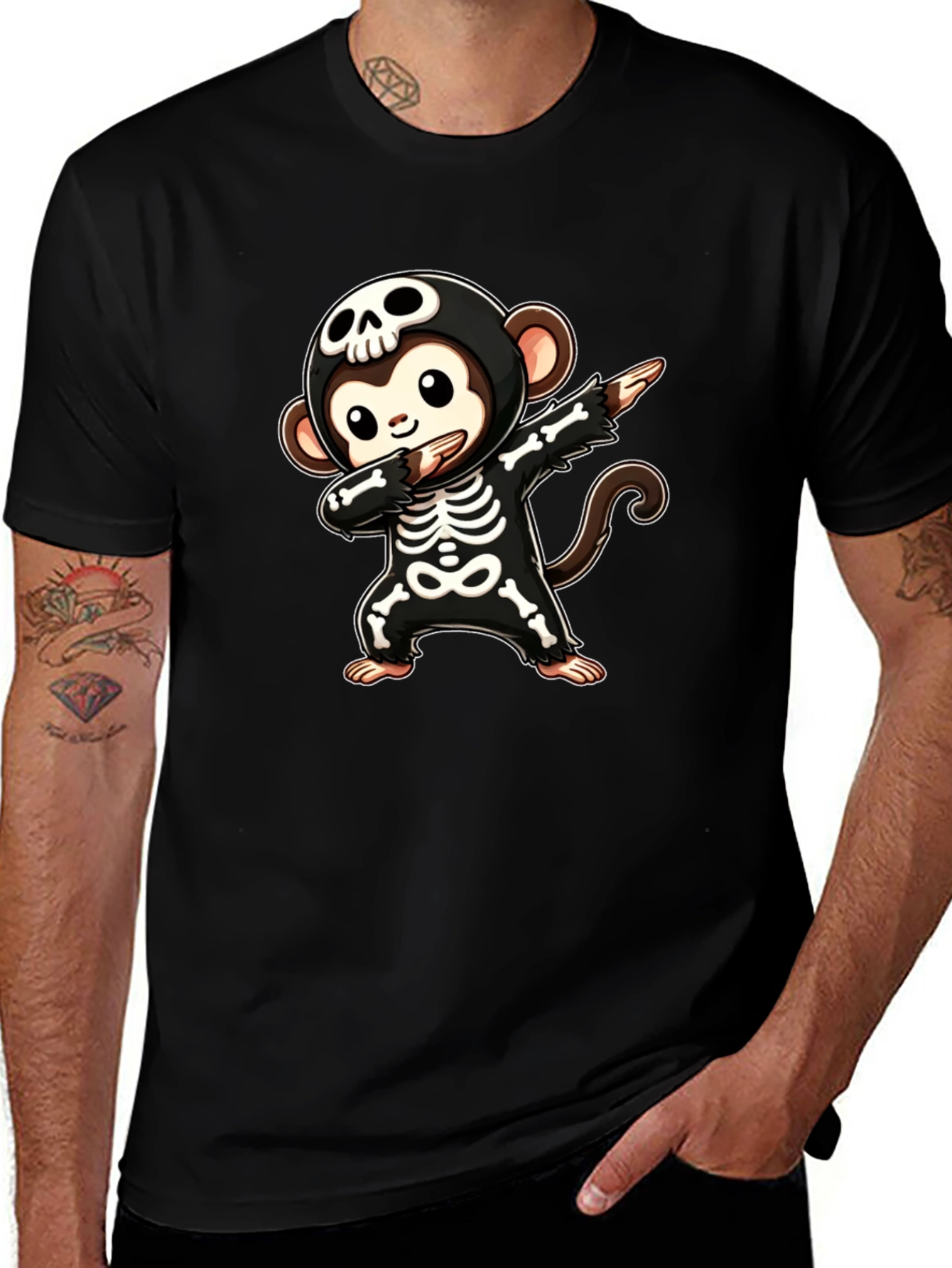 Skeleton Monkey Dabbing T-Shirt