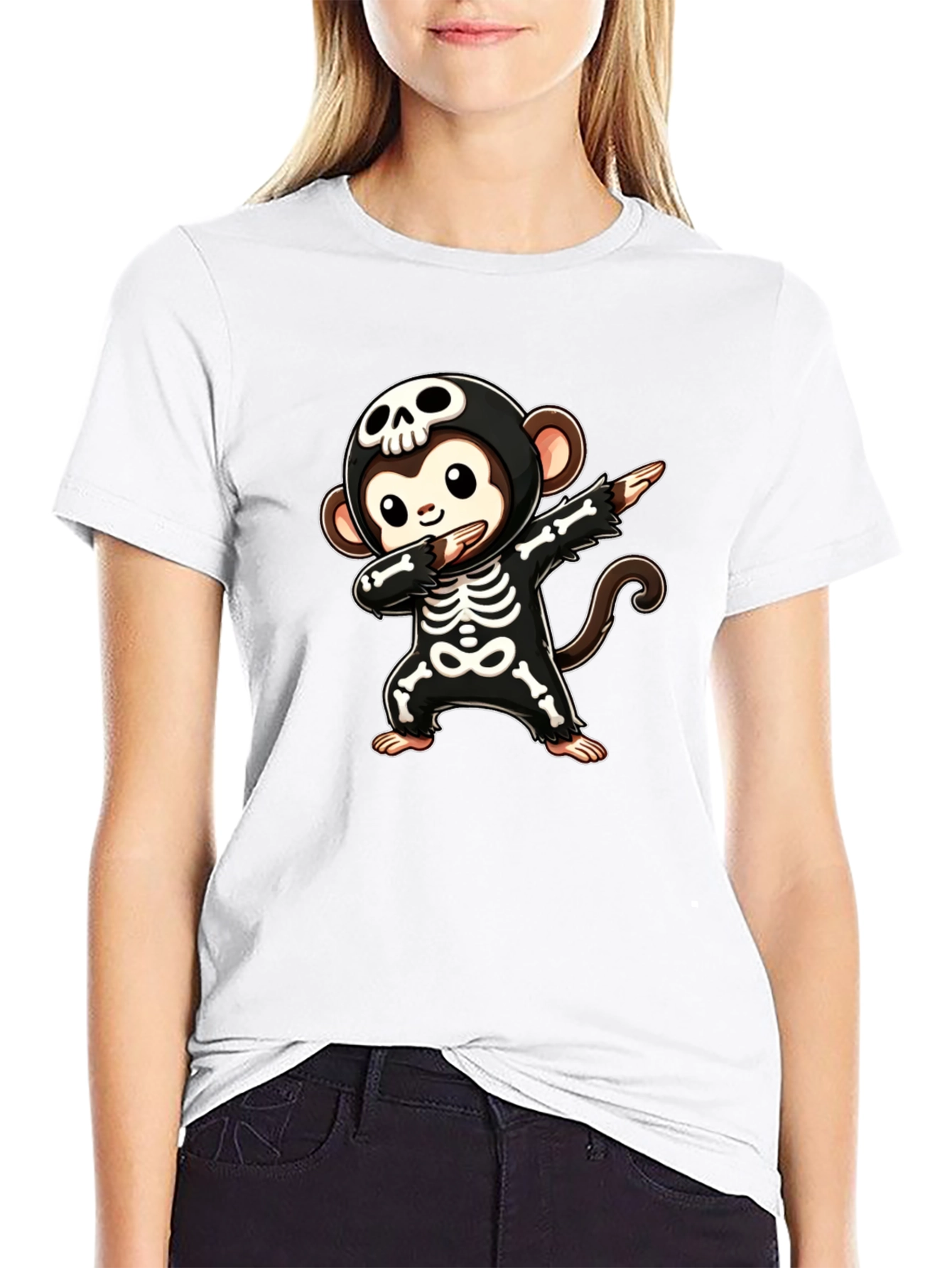 Skeleton Monkey Dabbing T-Shirt