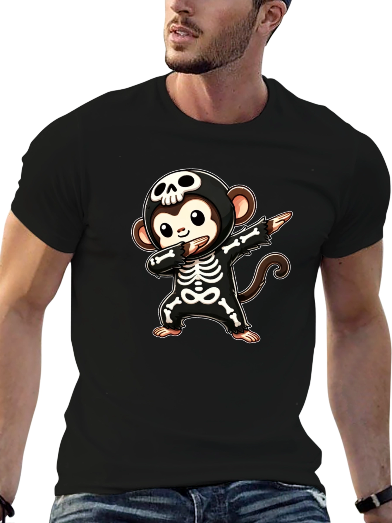 Skeleton Monkey Dabbing T-Shirt