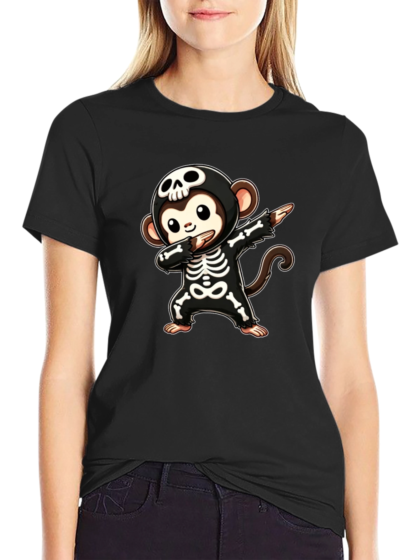 Skeleton Monkey Dabbing T-Shirt
