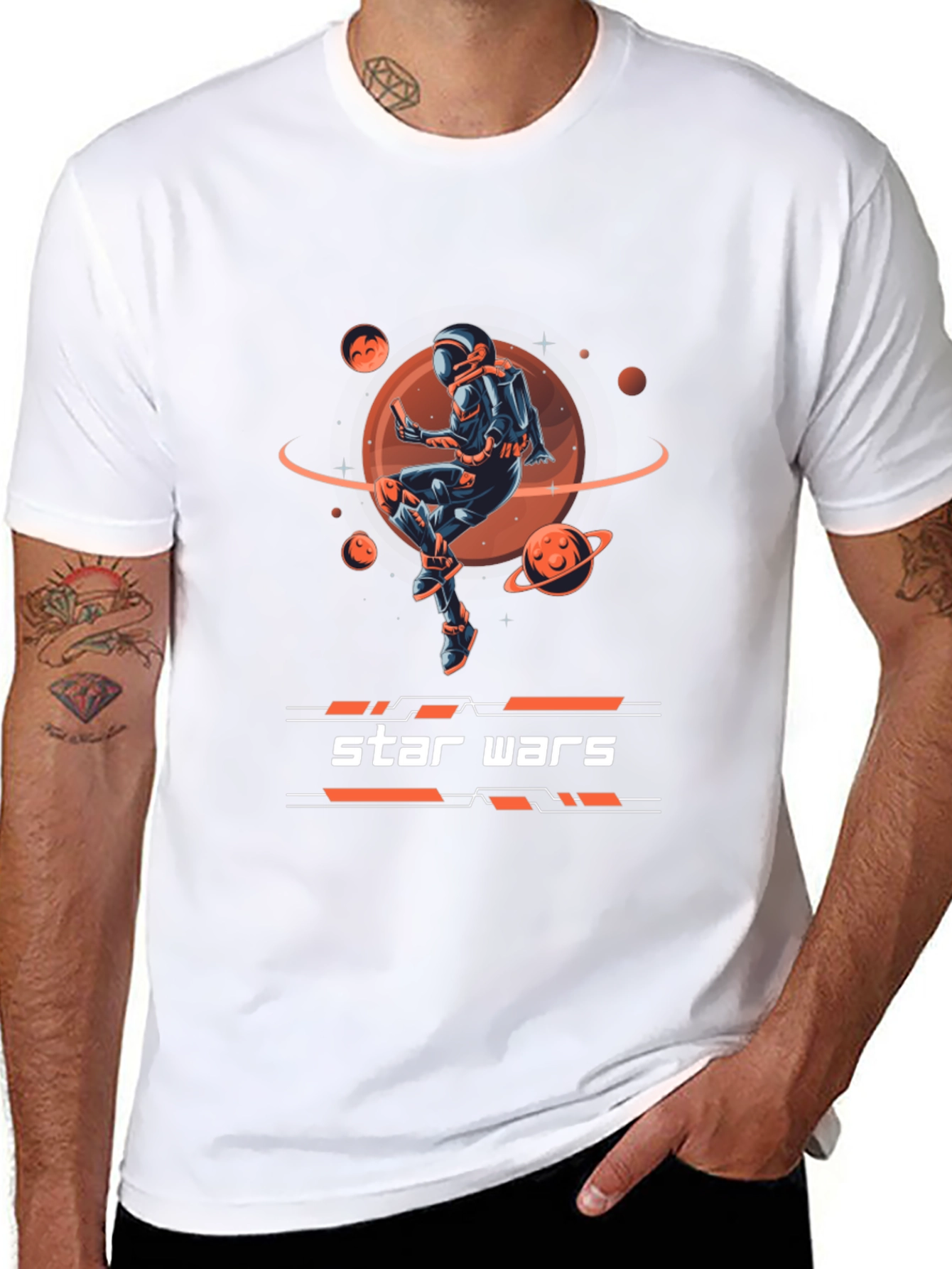 Star Wars Spaceman Graphic Print Black T-Shirt