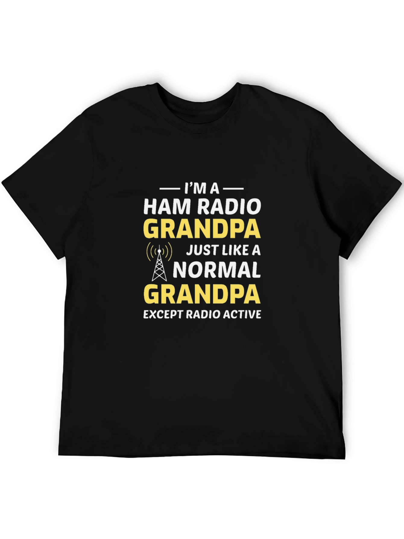Ham Radio Grandpa Black T-Shirt