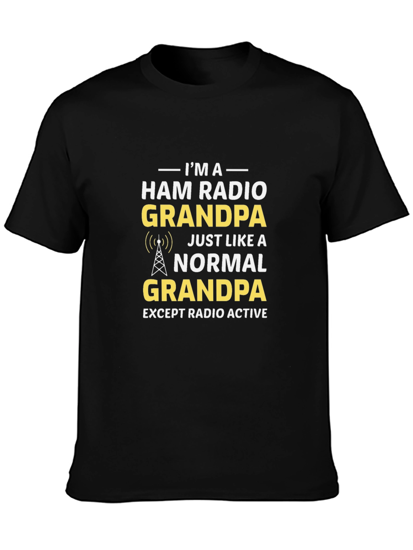 Ham Radio Grandpa Black T-Shirt