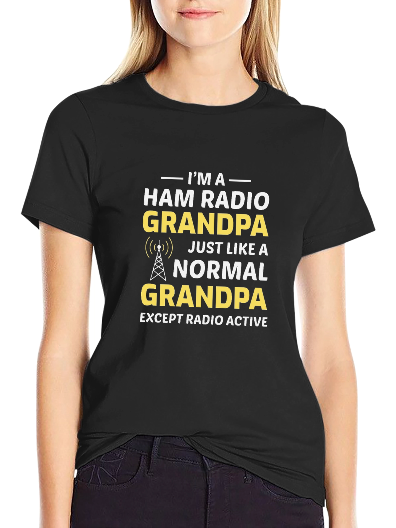 Ham Radio Grandpa Black T-Shirt