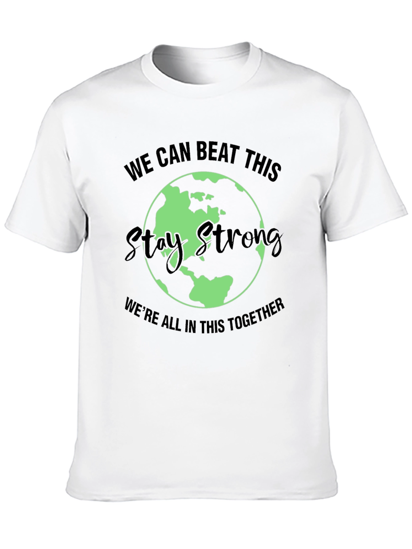 Stay Strong Earth Graphic Tee - Unisex Black T-Shirt