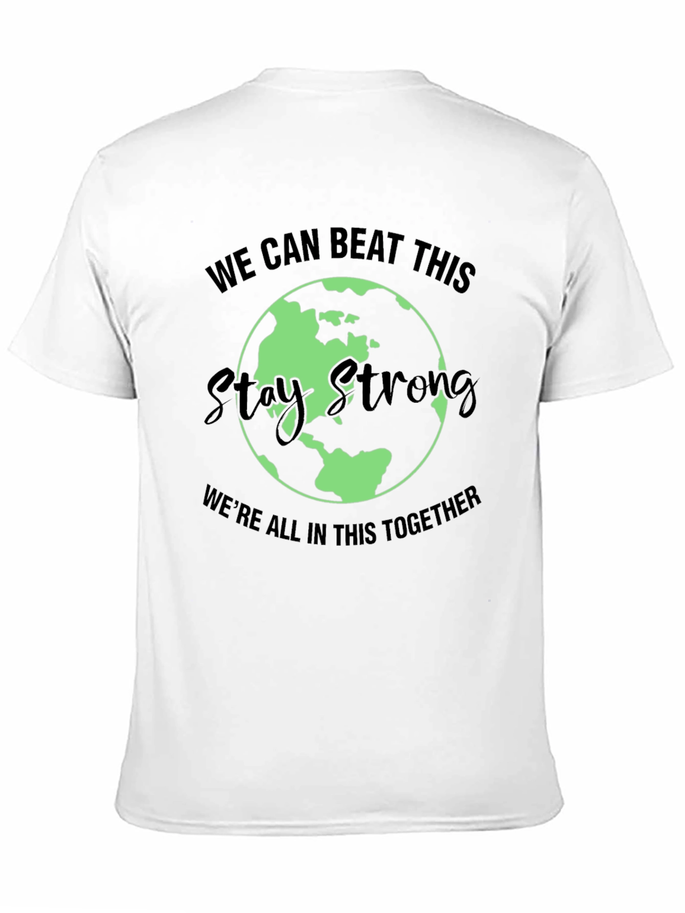 Stay Strong Earth Graphic Tee - Unisex Black T-Shirt