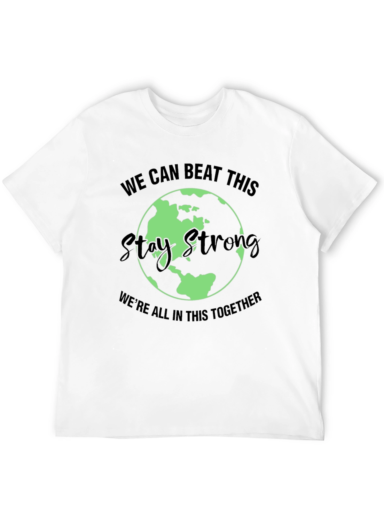 Stay Strong Earth Graphic Tee - Unisex Black T-Shirt