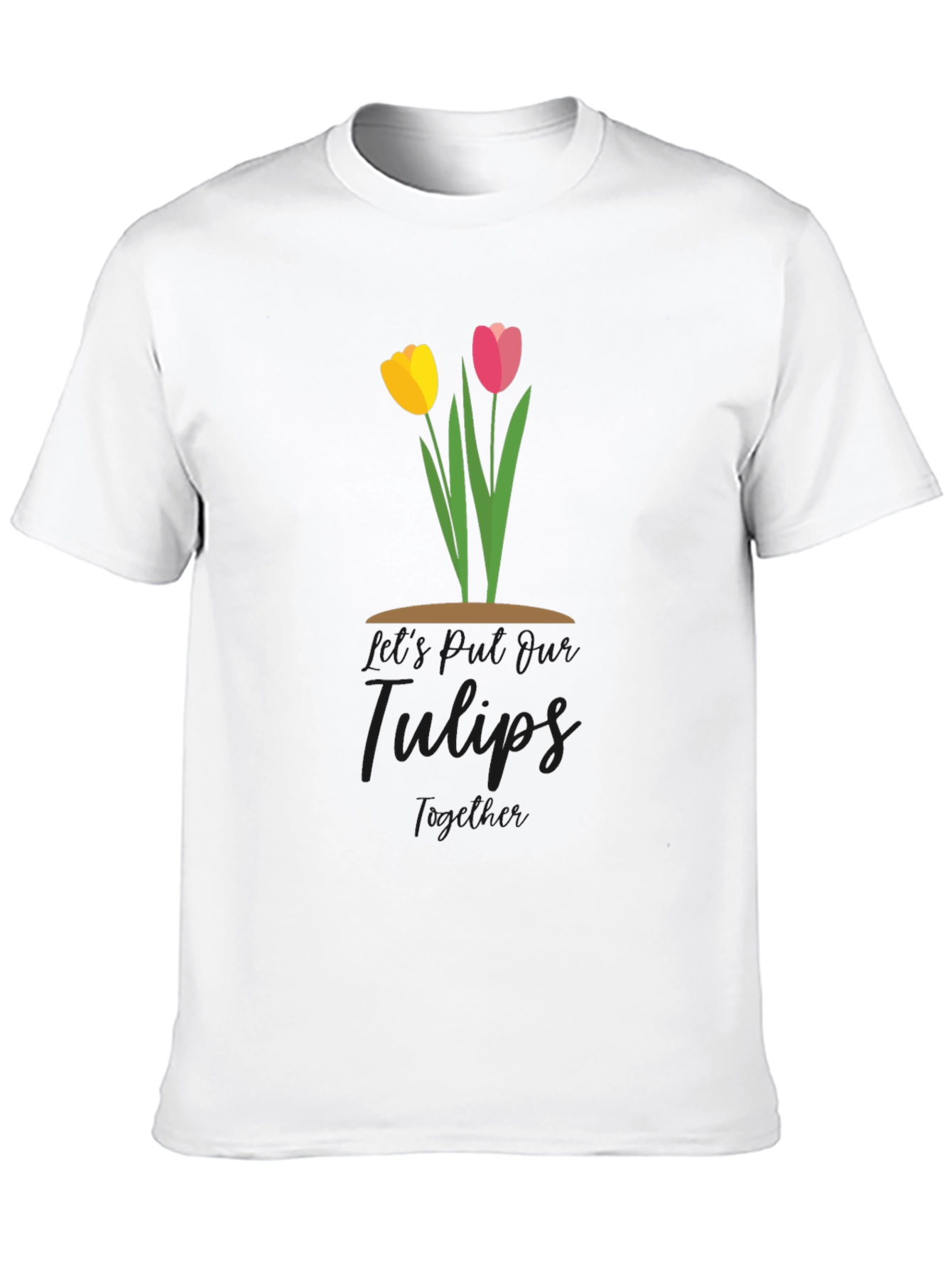 Tulips Together Black T-Shirt