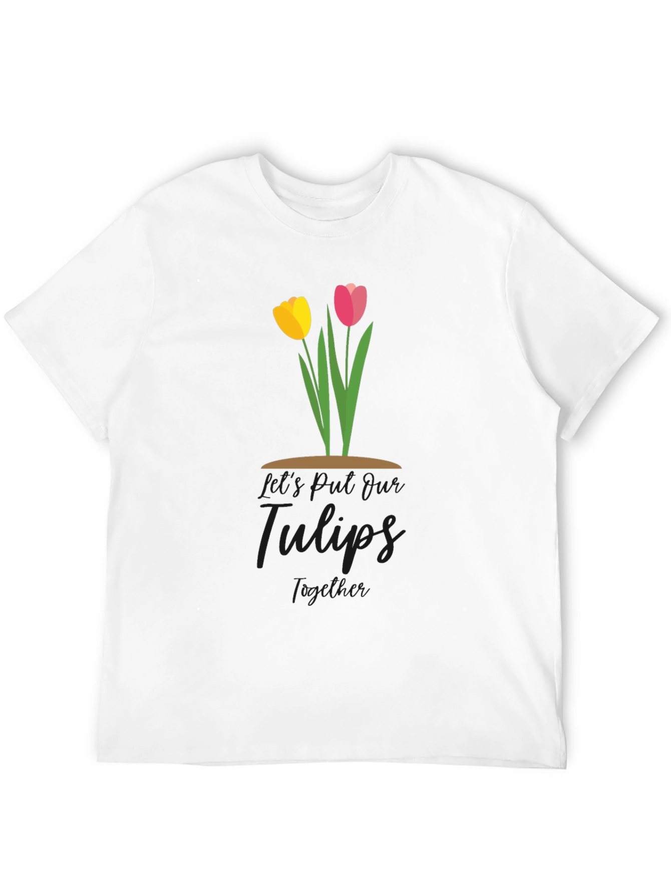 Tulips Together Black T-Shirt